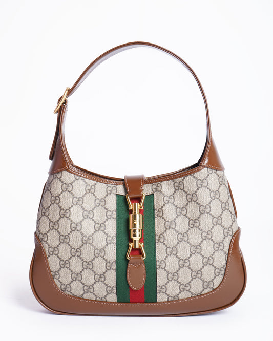 Gucci Lou Monogram Leather Canvas Shoulder Bag
