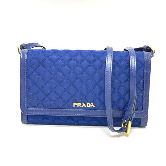 PRADA Shoulder Bag 1M1437 Nylon blue logo quilting