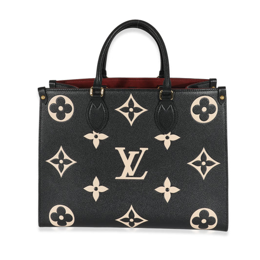Louis Vuitton Black & Beige Monogram Empreinte Onthego MM