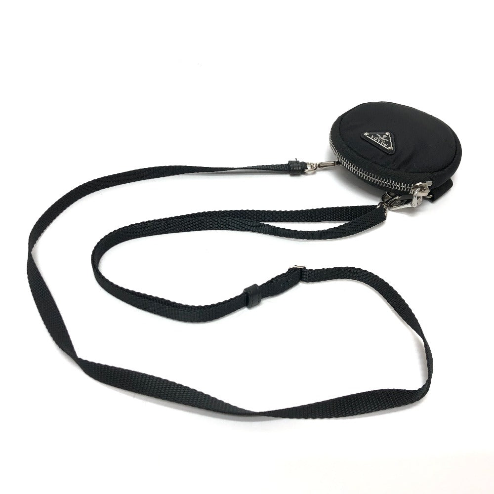 PRADA Shoulder Bag 1TT129 Nylon / leather black Triangle logo Neck pouch unisex(Unisex)