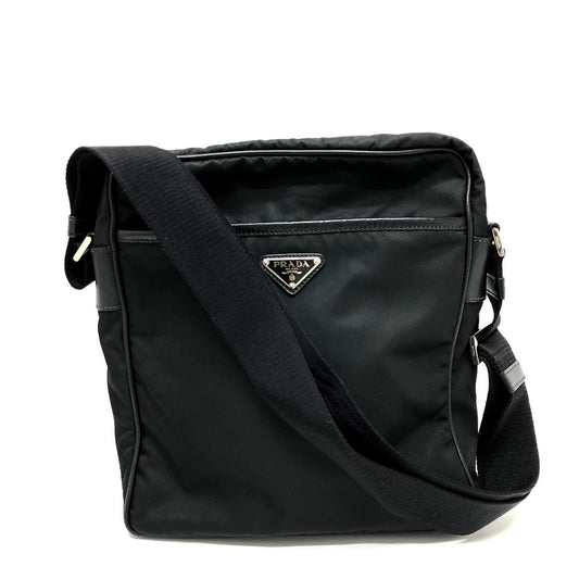 PRADA Shoulder Bag 2VH002 Nylon black Renylon Triangle Logo Women