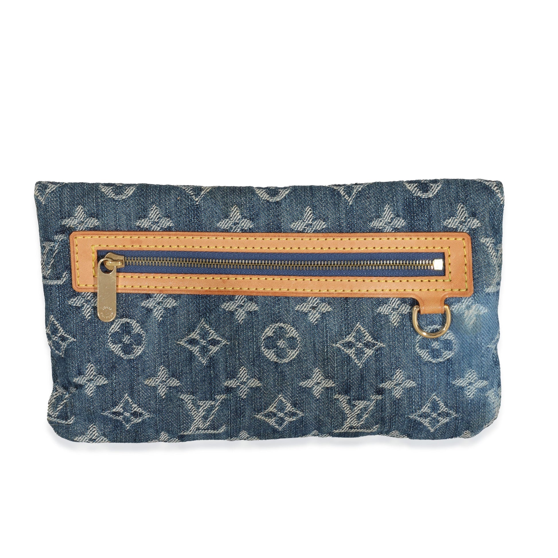  Louis Vuitton Blue Monogram Denim Plat Pochette