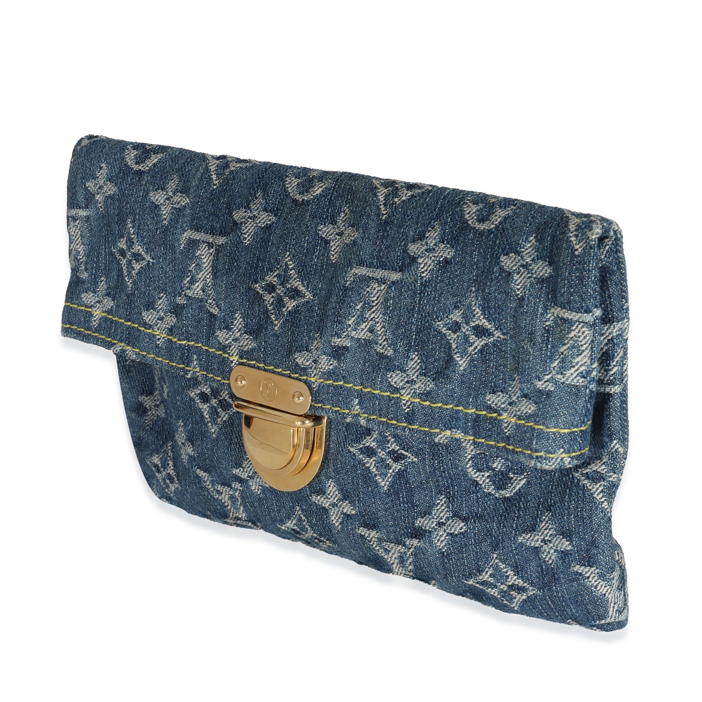  Louis Vuitton Blue Monogram Denim Plat Pochette