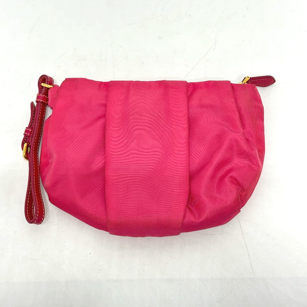PRADA Cosmetics Pouch 1N1422 Nylon pink logo ribbon Women