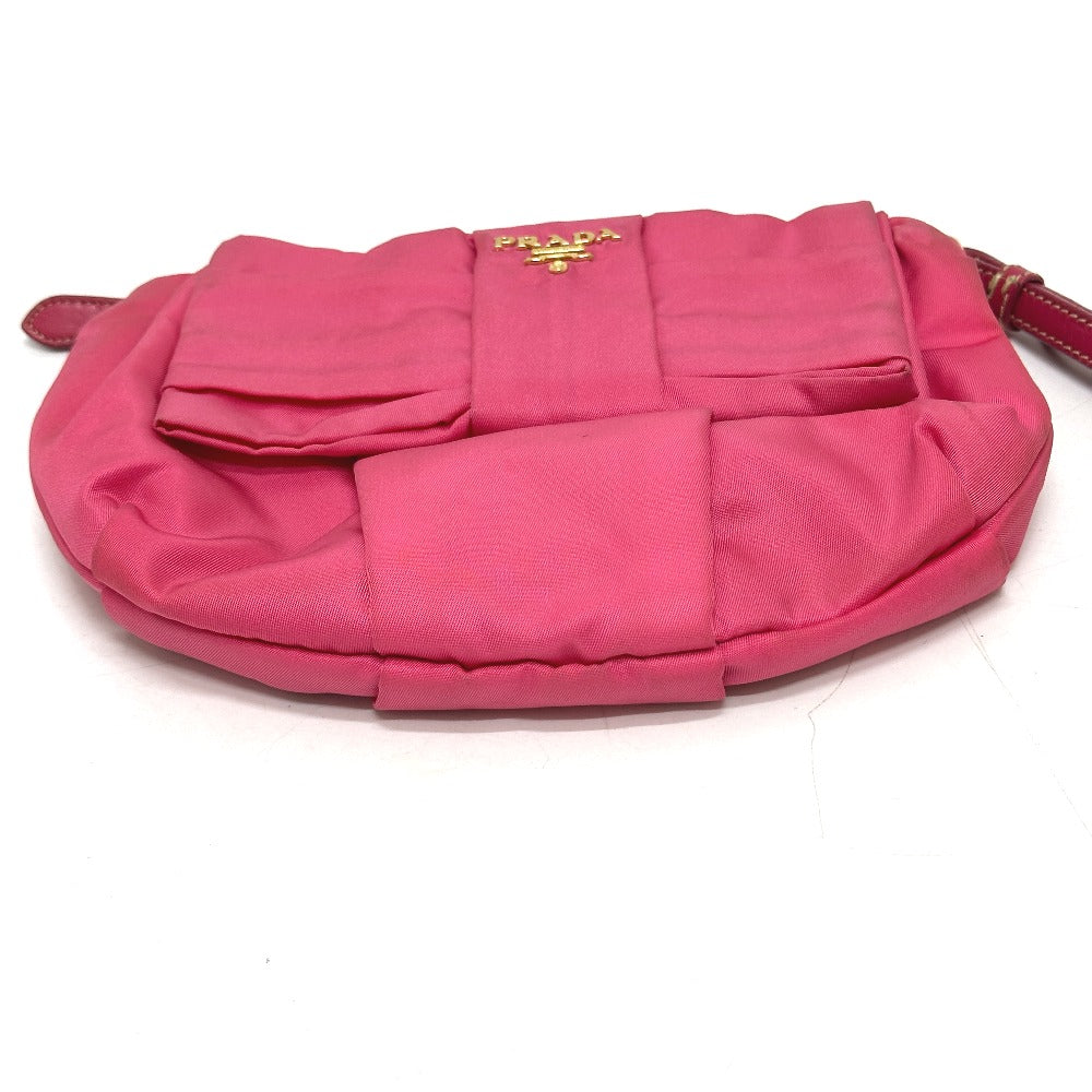 PRADA Cosmetics Pouch 1N1422 Nylon pink logo ribbon Women