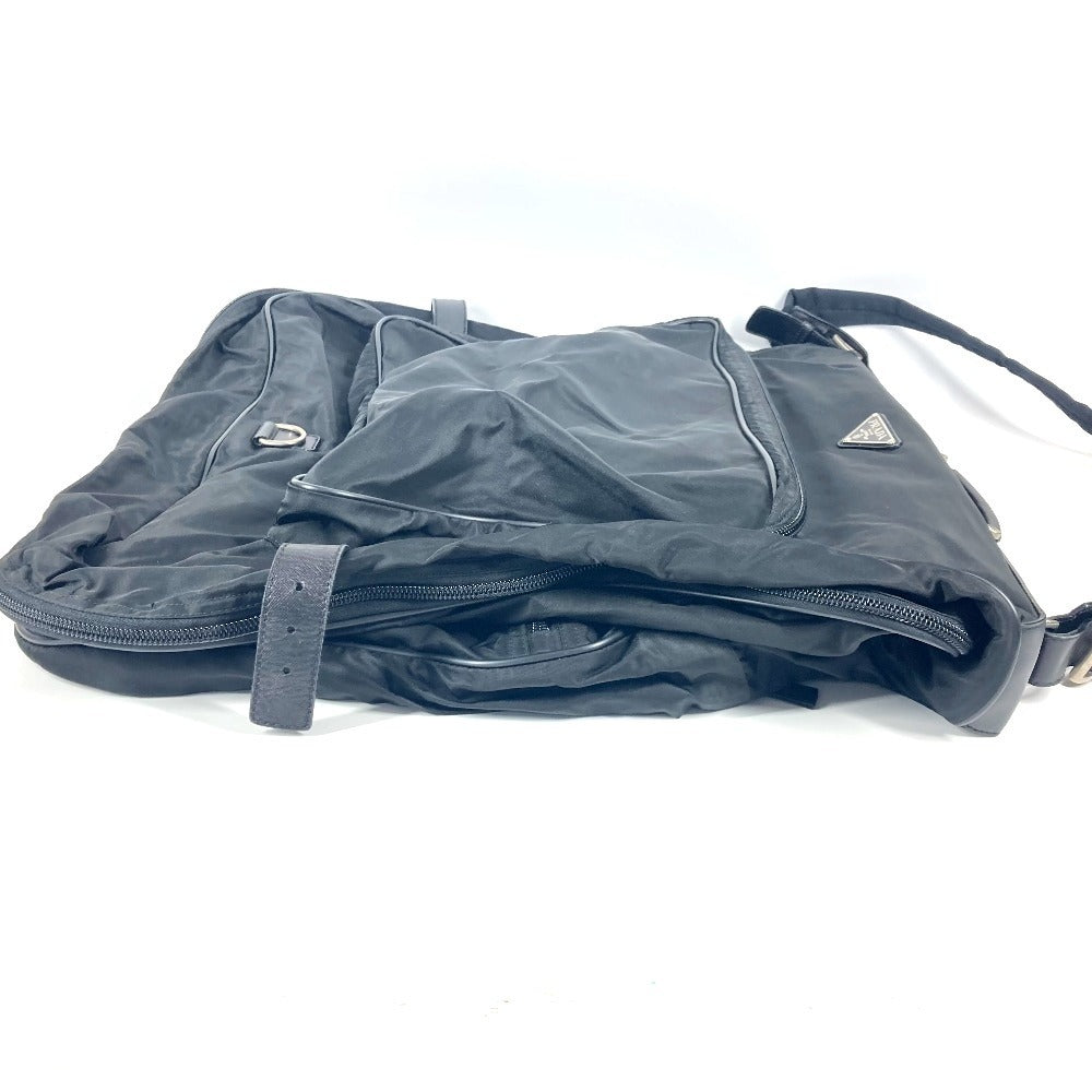 PRADA Boston Duffel bag Nylon black Triangle logo plate unisex(Unisex)
