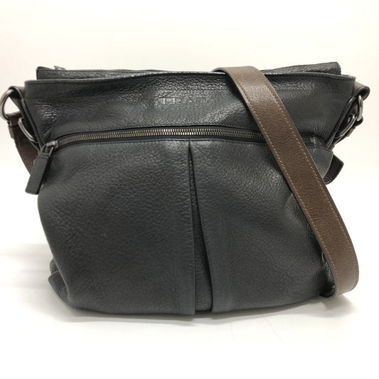 PRADA Shoulder Bag VA0802 leather black Front pocket Women
