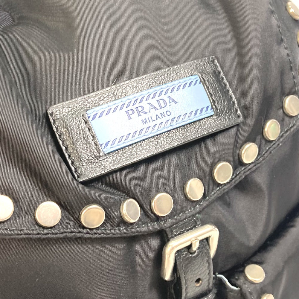 PRADA Backpack 1BZ811 Nylon black logo Studs mens