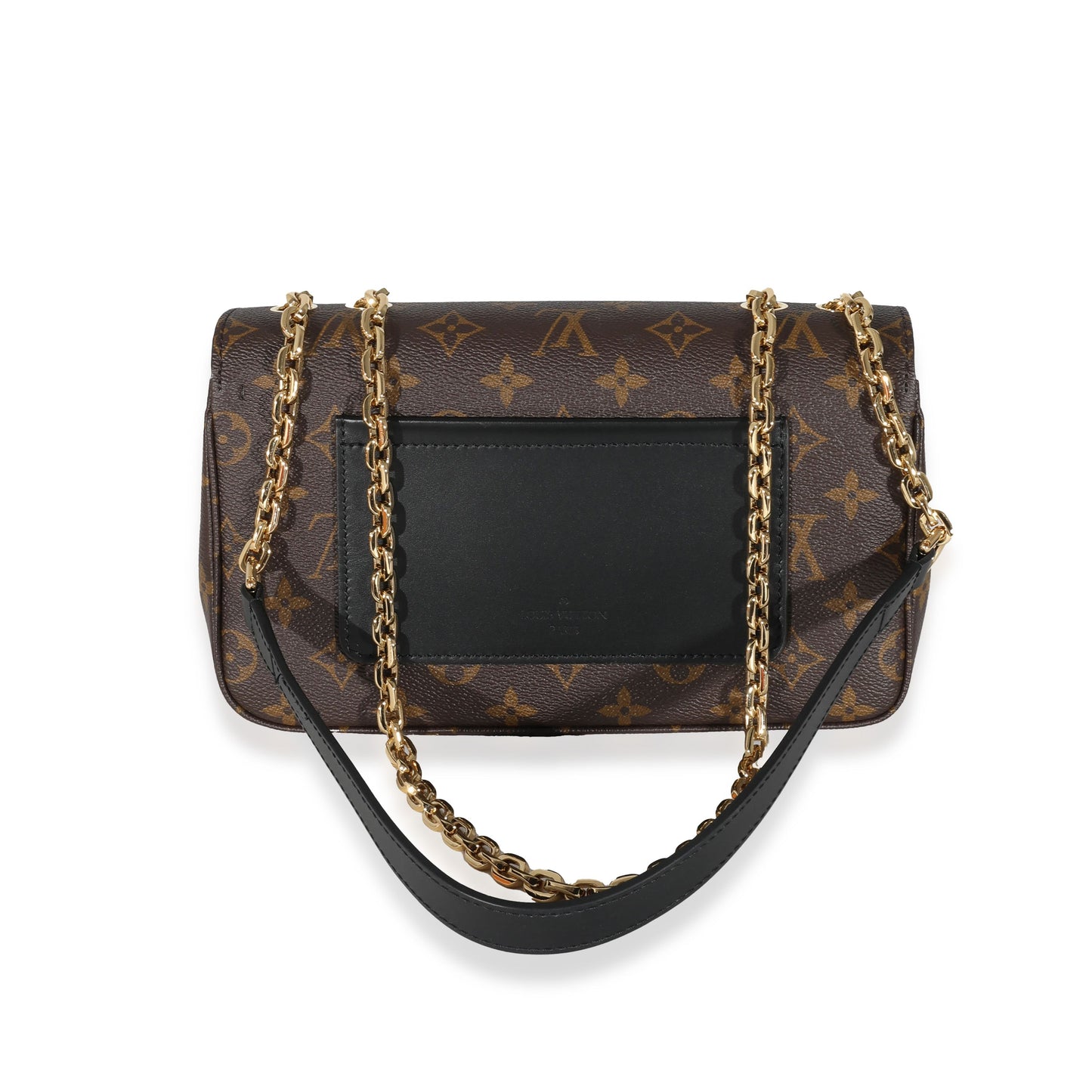  Louis Vuitton Black Leather Monogram Canvas Marceau Bag