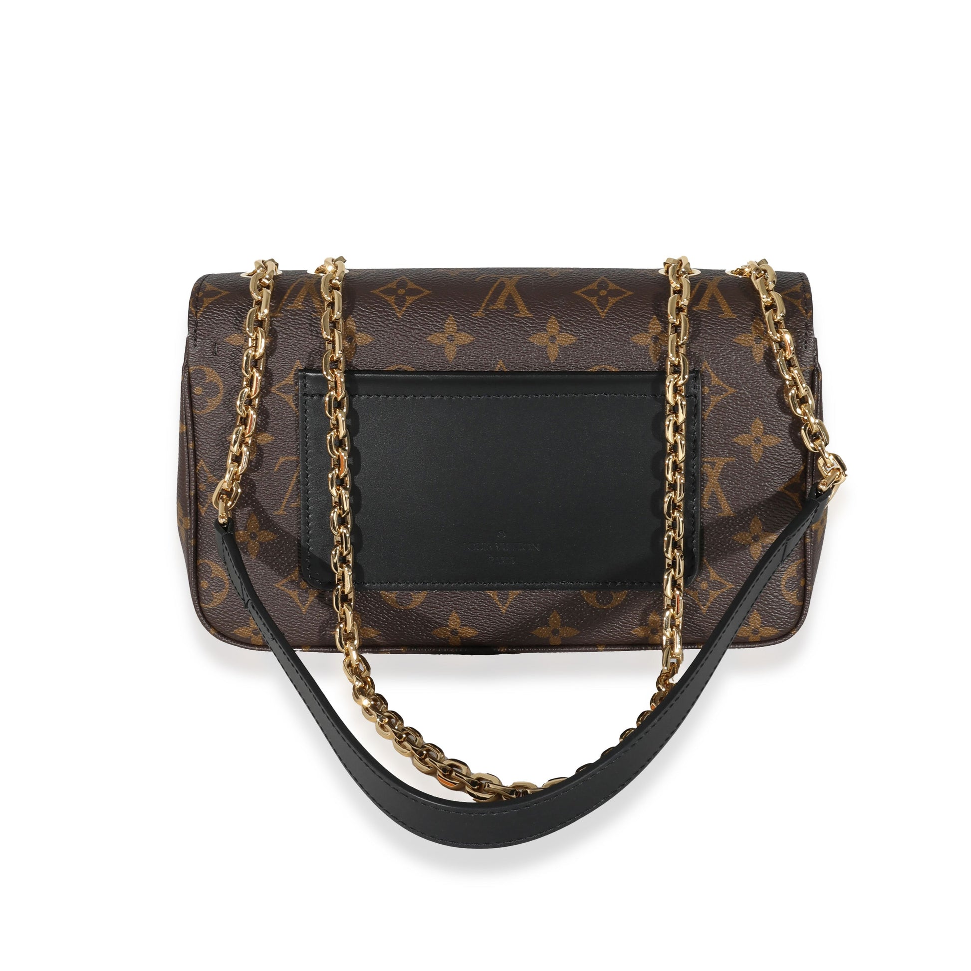 Louis Vuitton Black Leather Monogram Canvas Marceau Bag