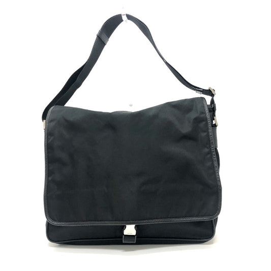 PRADA Shoulder Bag Ã¢  u166 Nylon / leather black mens