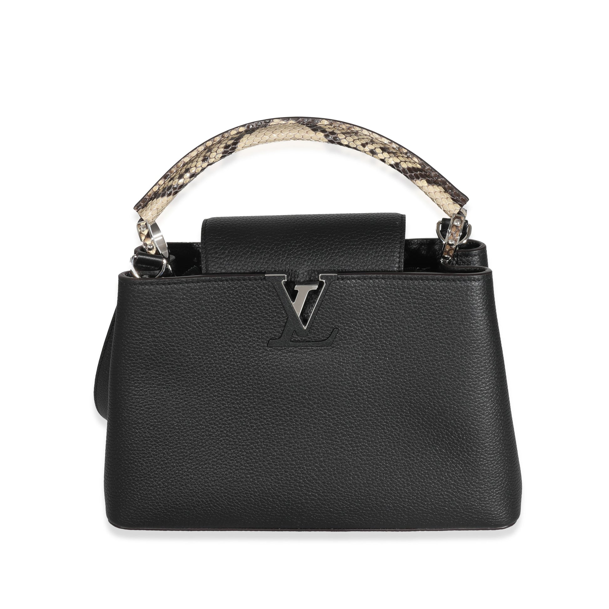 Louis Vuitton Black Taurillon Python Capucines PM
