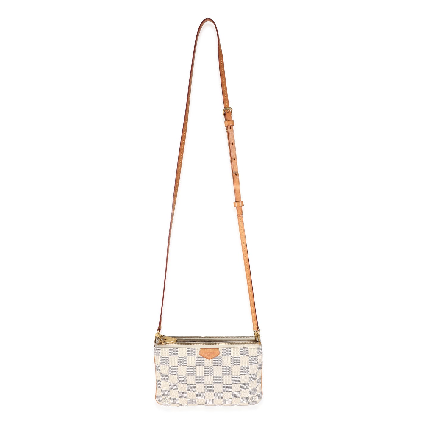  Louis Vuitton Damier Azur Canvas Double Zip Pochette