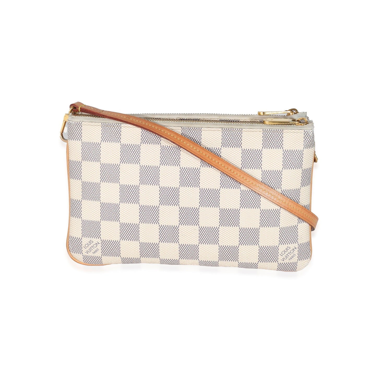  Louis Vuitton Damier Azur Canvas Double Zip Pochette