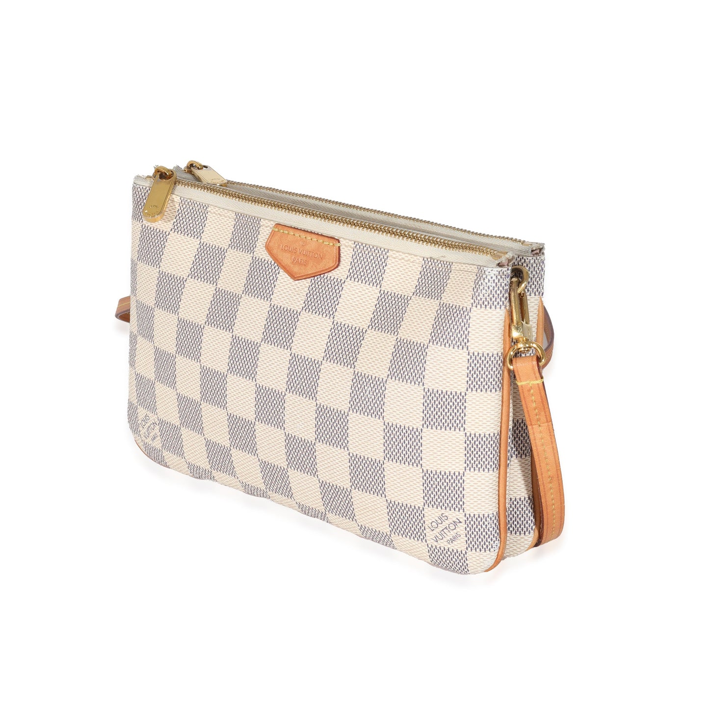  Louis Vuitton Damier Azur Canvas Double Zip Pochette