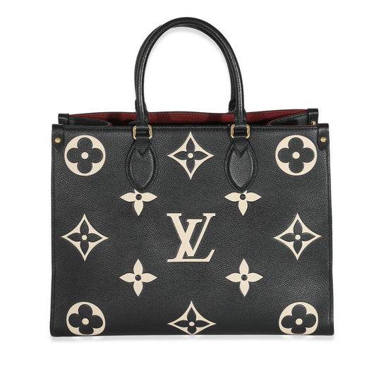 Louis Vuitton Black Beige Monogram Giant Empreinte OnTheGo MM