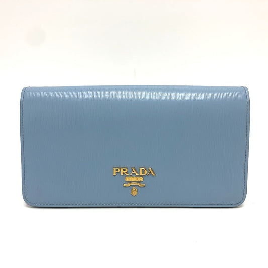 PRADA Wallet Chain 1DH044 leather blue ChainShoulder Bag Saffiano logo Women