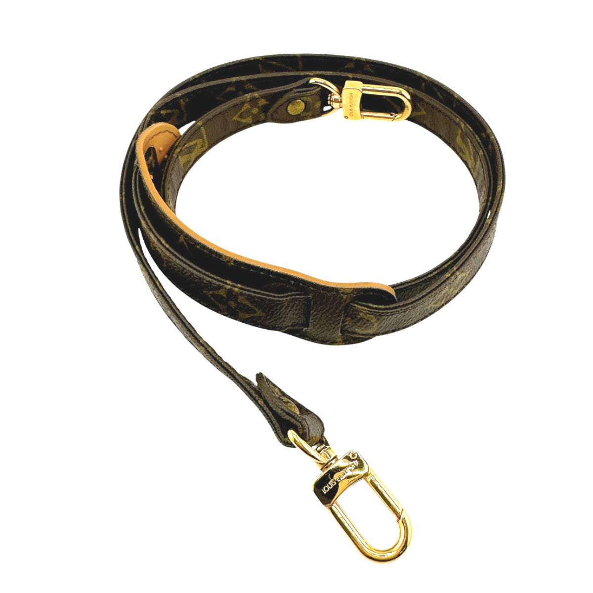 LOUIS VUITTON Shoulder strap Monogram canvas Brown strap Monogram With shoulder rest mens(Unisex)