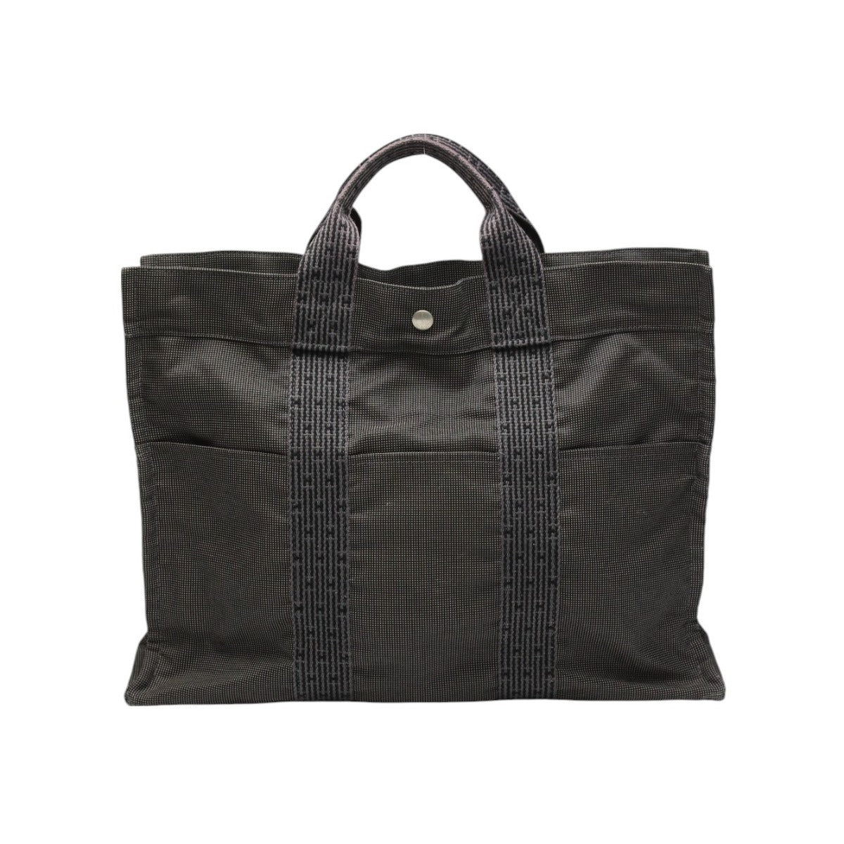 HERMES Tote Bag canvas gray Tote Bag Business bag Her LineTote MM unisex(Unisex)