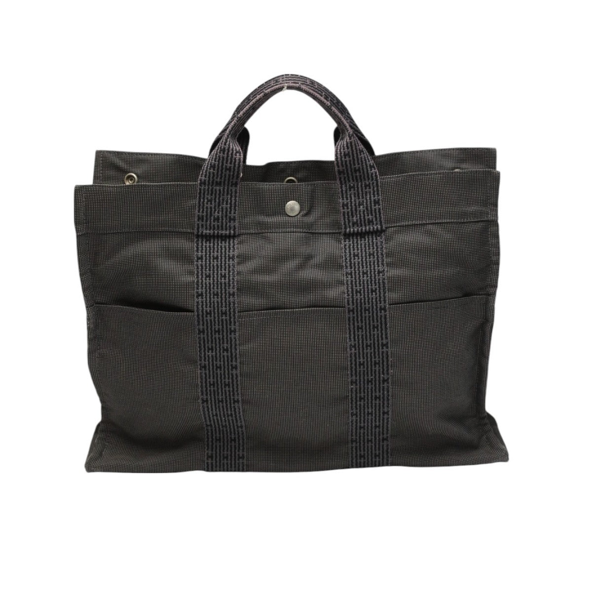 HERMES Tote Bag canvas gray Tote Bag Business bag Her LineTote MM unisex(Unisex)
