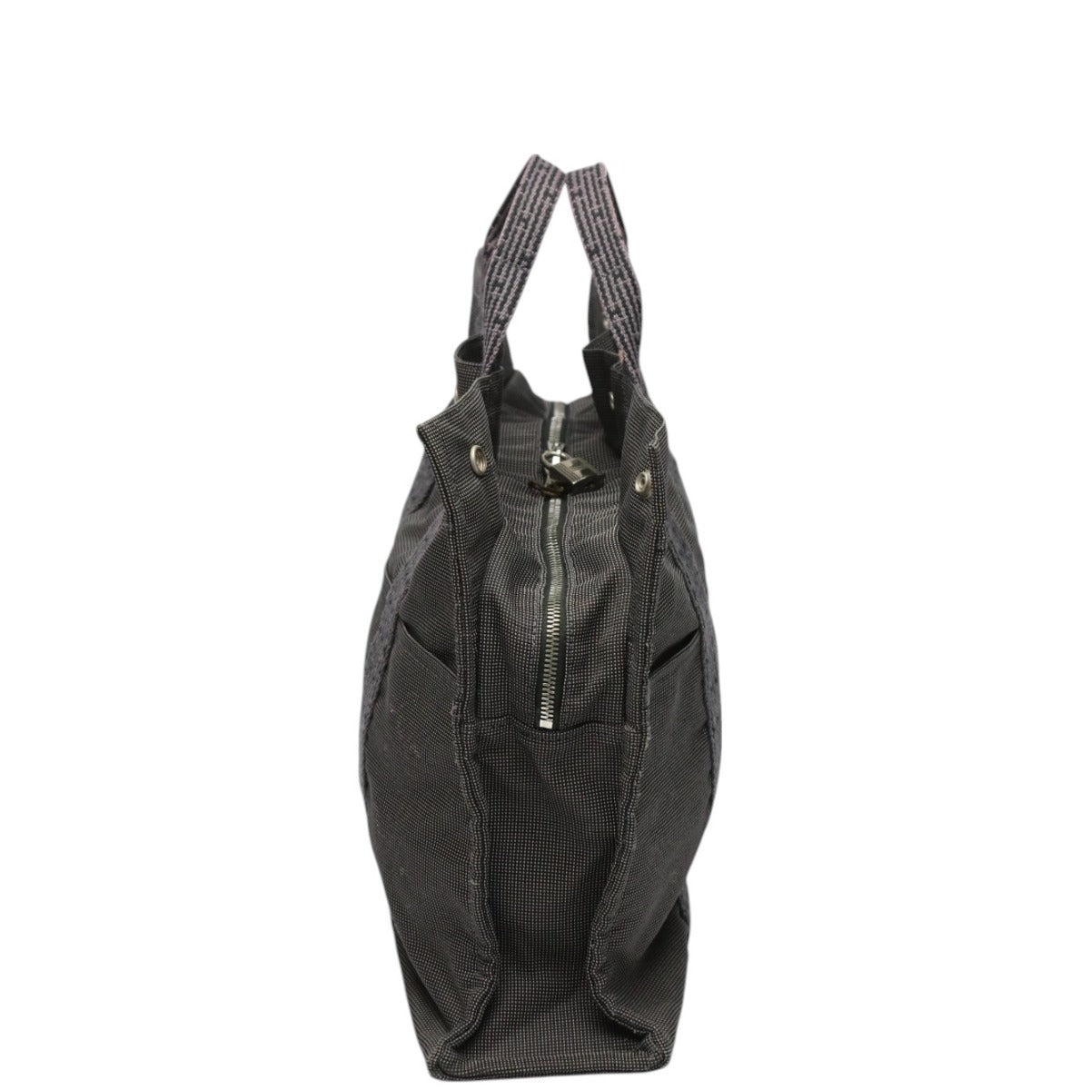 HERMES Tote Bag canvas gray Tote Bag Business bag Her LineTote MM unisex(Unisex)