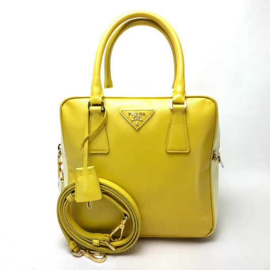 PRADA Handbag BL0864 leather yellow By color Saffiano Bernice Women
