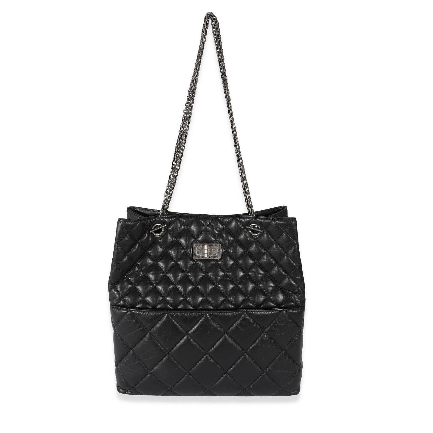 CHANEL Black Calfskin Tall 2 55 Reissue Tote