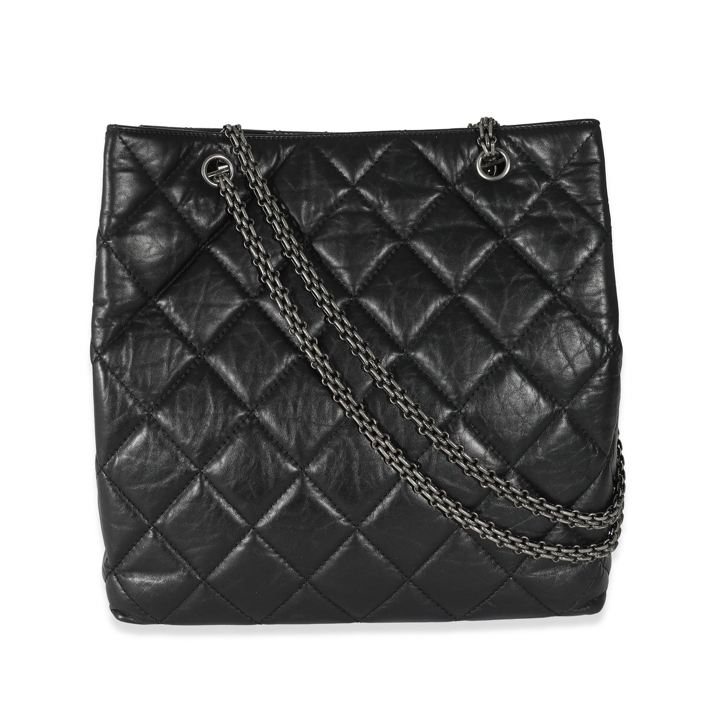 CHANEL Black Calfskin Tall 2 55 Reissue Tote