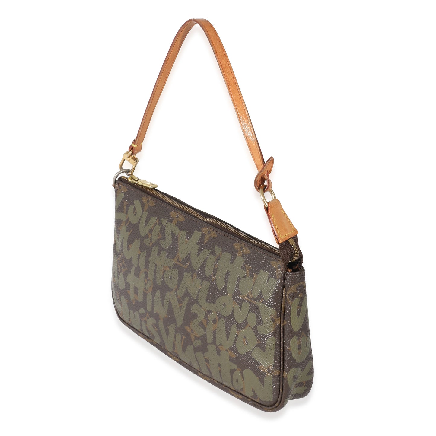  Louis Vuitton x Stephen Sprouse Kaki Monogram Graffiti Canvas Pochette Accessoir