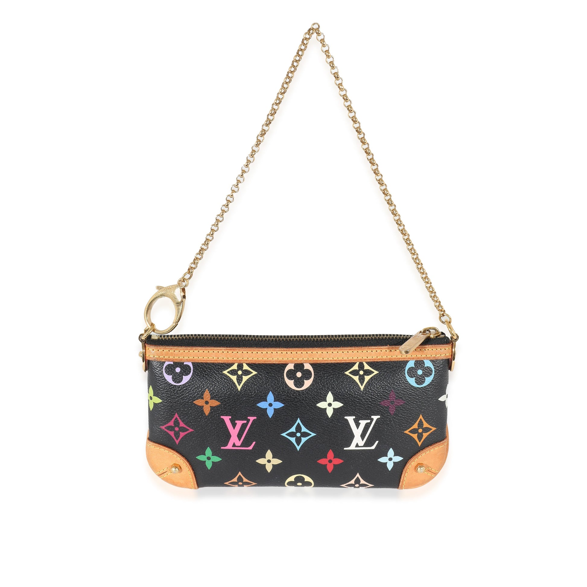  Louis Vuitton x Takashi Murakami Black Multicolor Canvas Milla Pochette