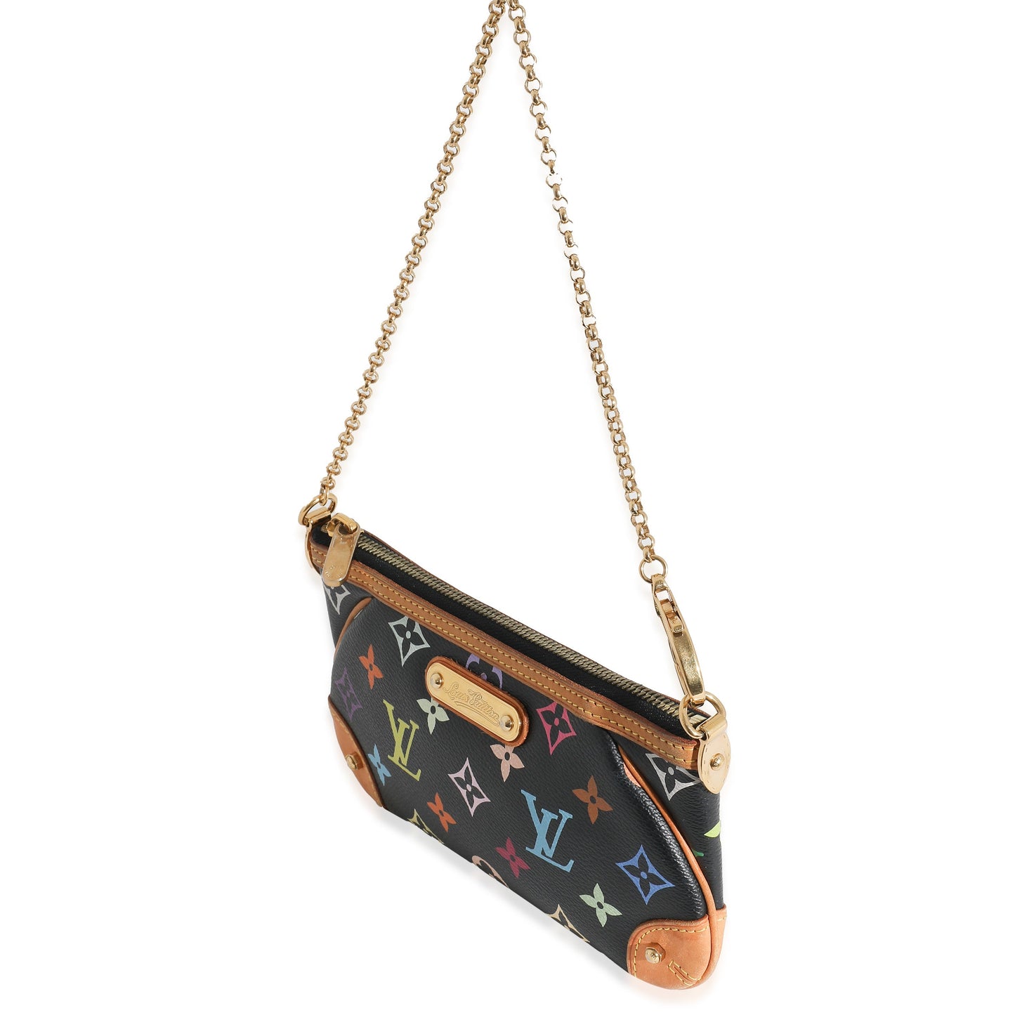  Louis Vuitton x Takashi Murakami Black Multicolor Canvas Milla Pochette
