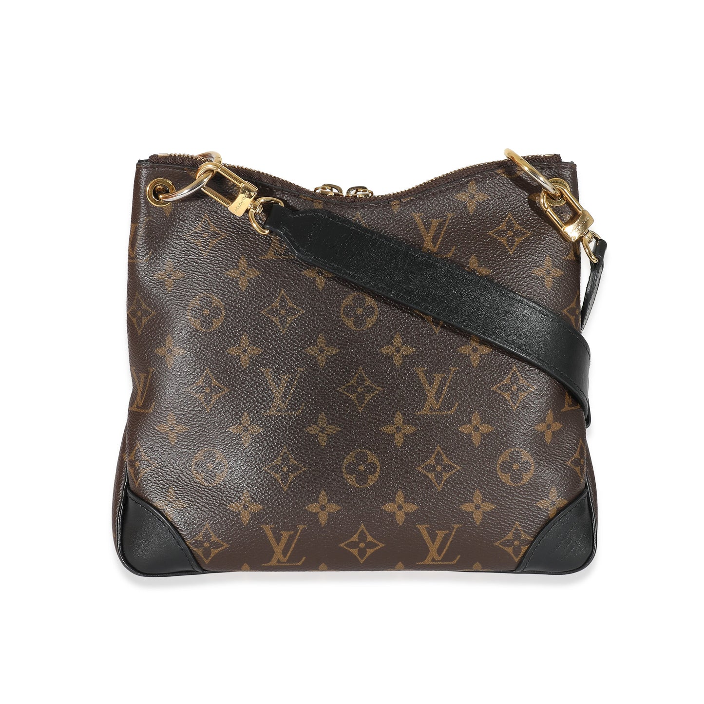  Louis Vuitton Black Leather Monogram Canvas Odeon PM