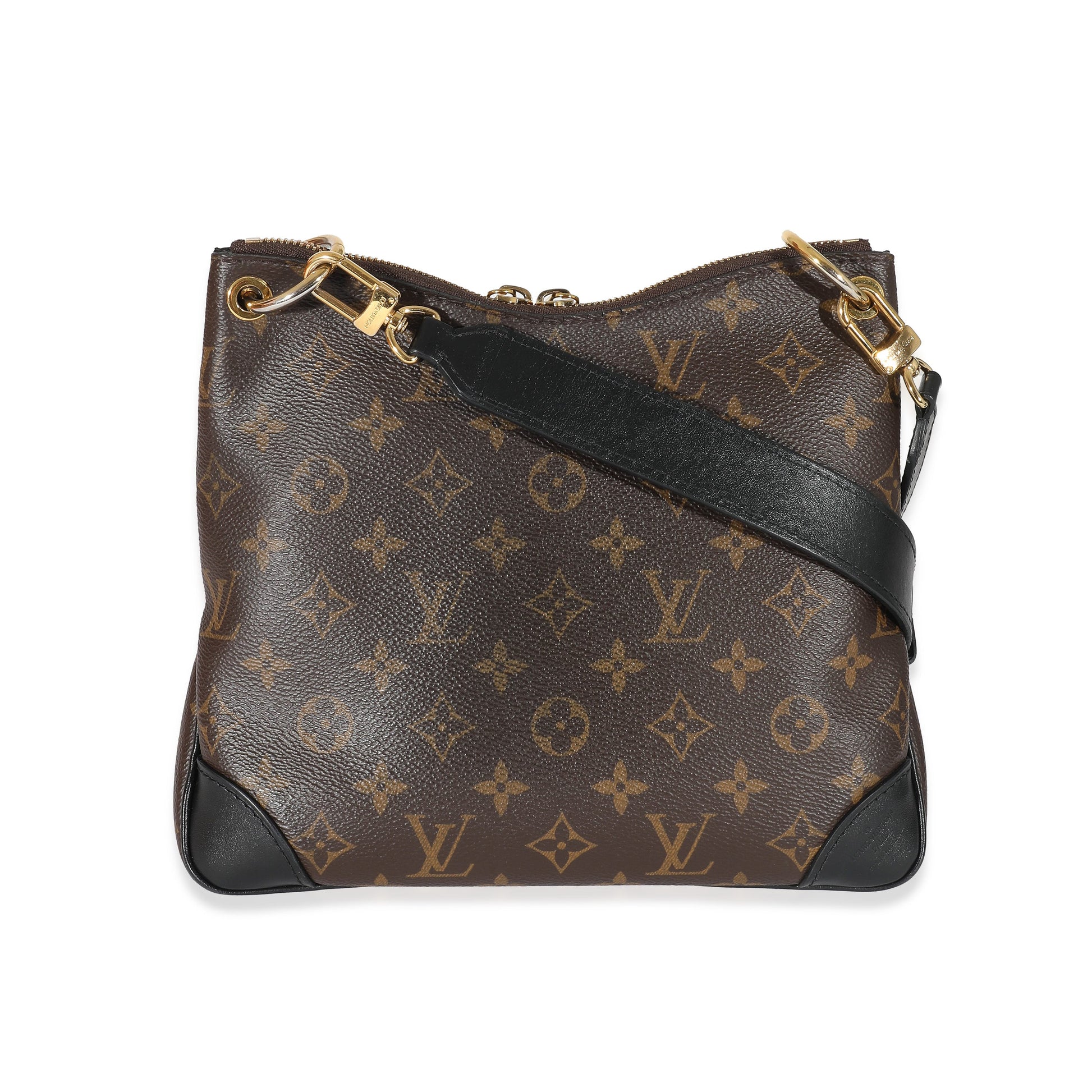  Louis Vuitton Black Leather Monogram Canvas Odeon PM
