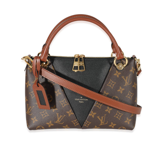 Louis Vuitton Black Leather Monogram Canvas V Tote BB