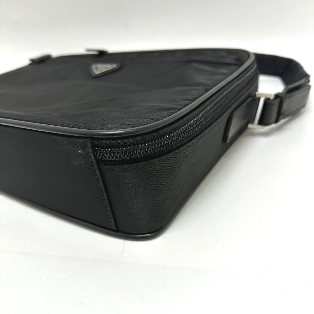 PRADA Business bag V147S Nylon black triangle plate unisex(Unisex)