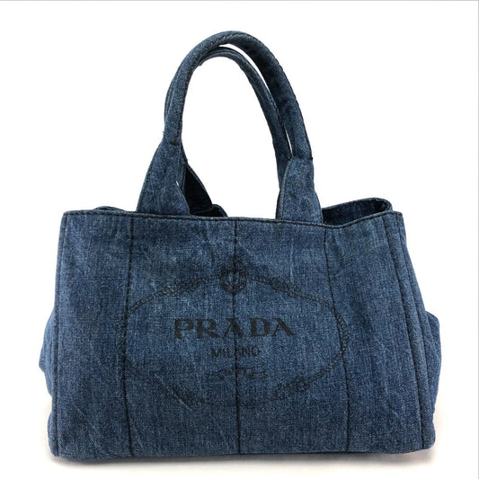 PRADA Handbag B1877B denim denim blue Canapa Women