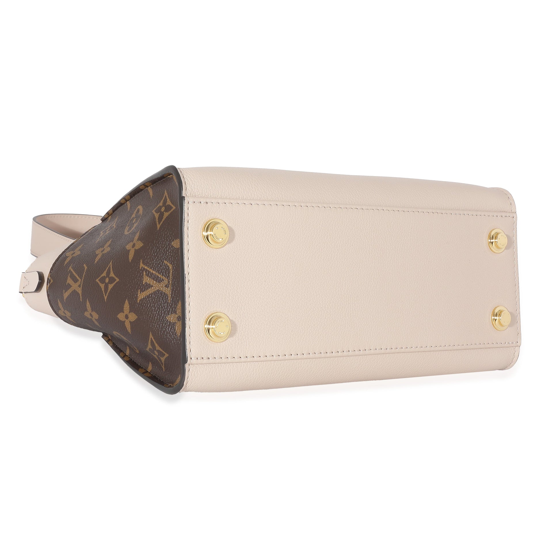 Louis Vuitton Greige Leather Monogram Canvas On My Side PM