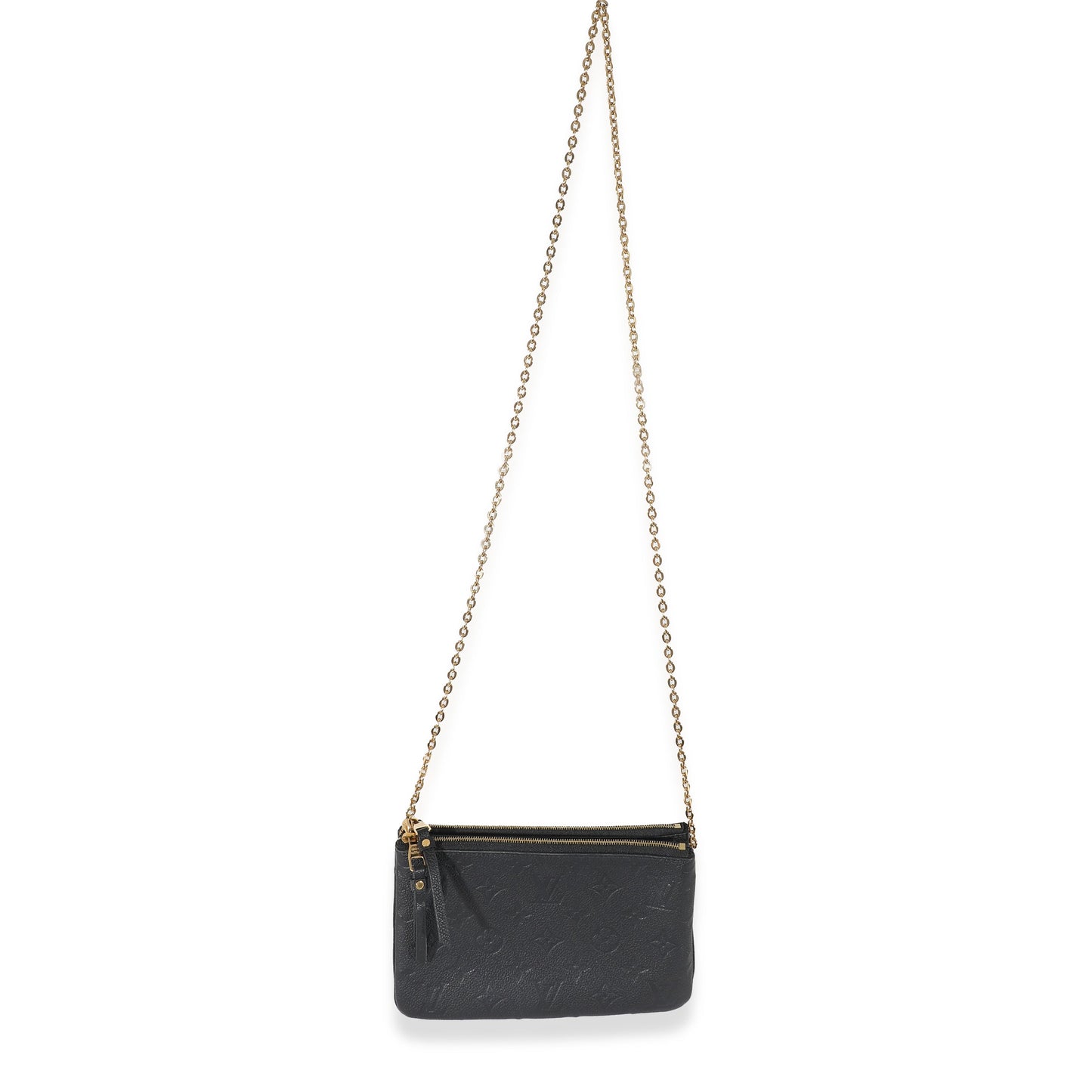  Louis Vuitton Black Empreinte Double Zip Pochette
