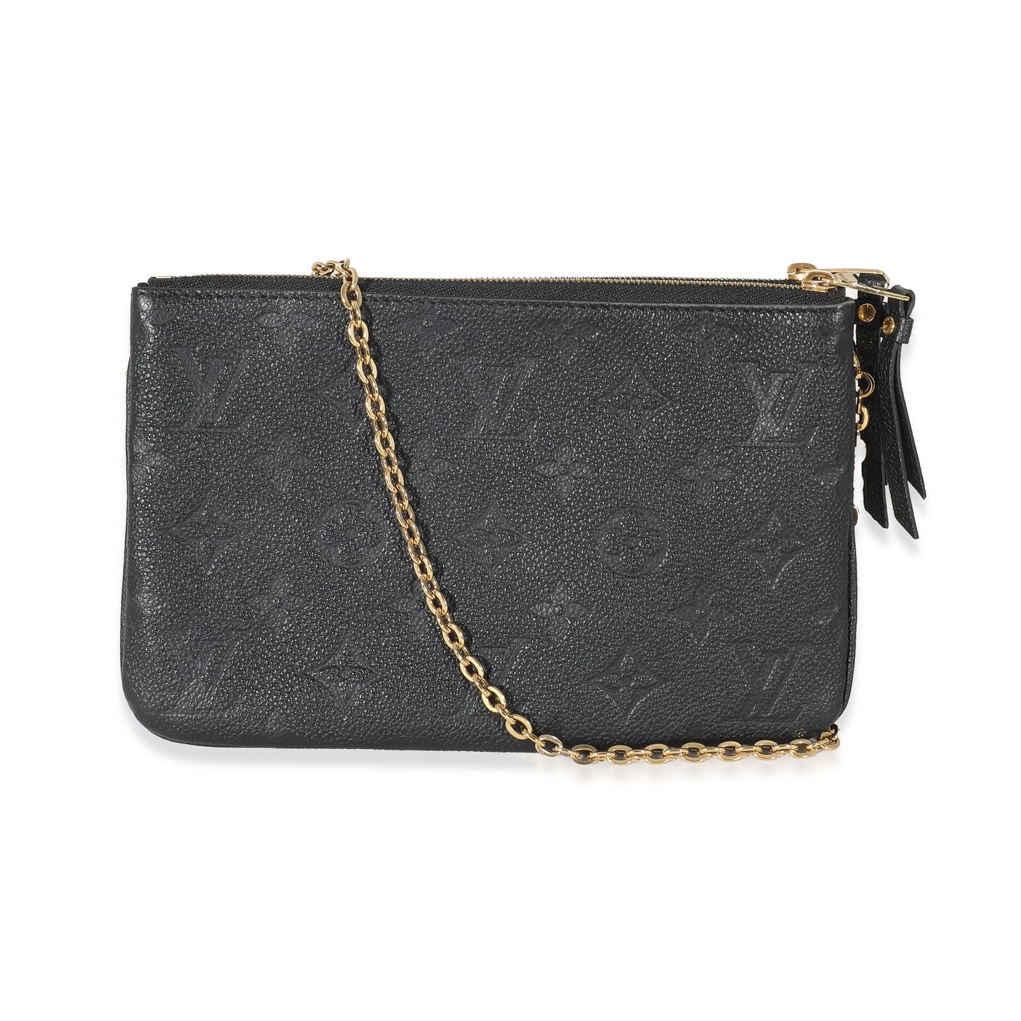  Louis Vuitton Black Empreinte Double Zip Pochette