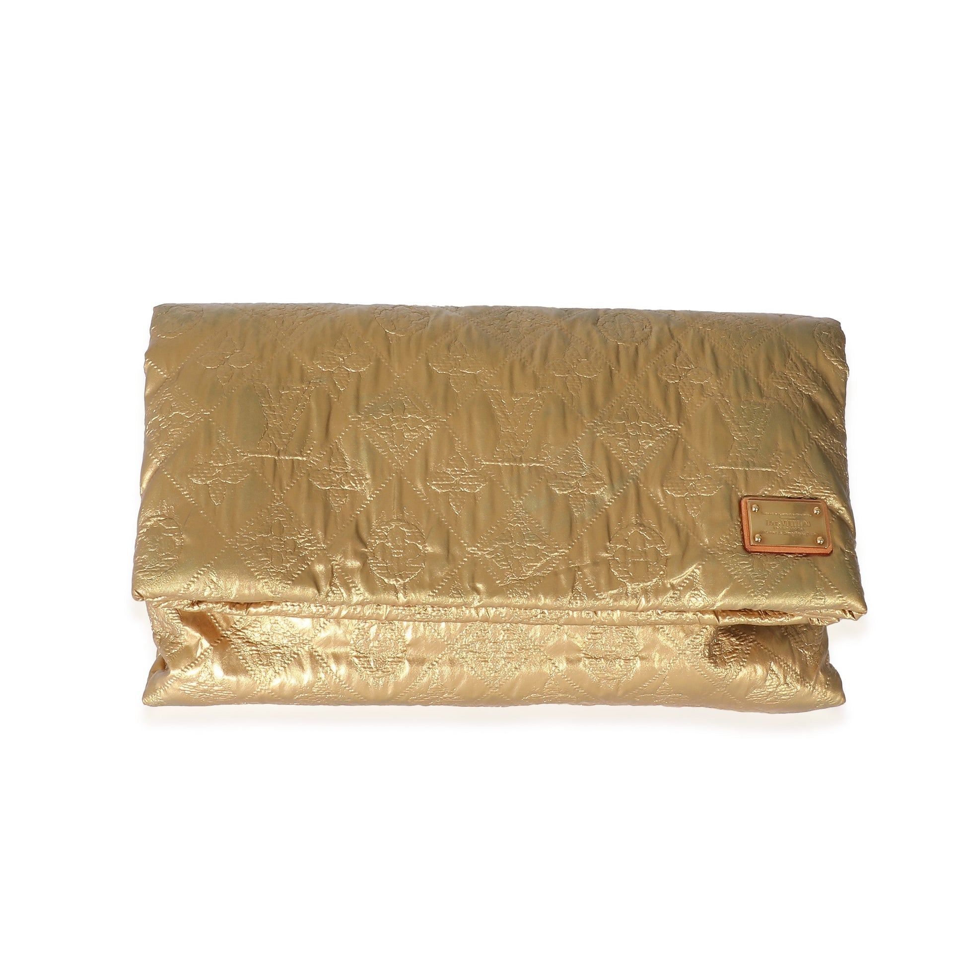 Louis Vuitton Gold Jacquard Quilted Monogram Limelight PM Clutch