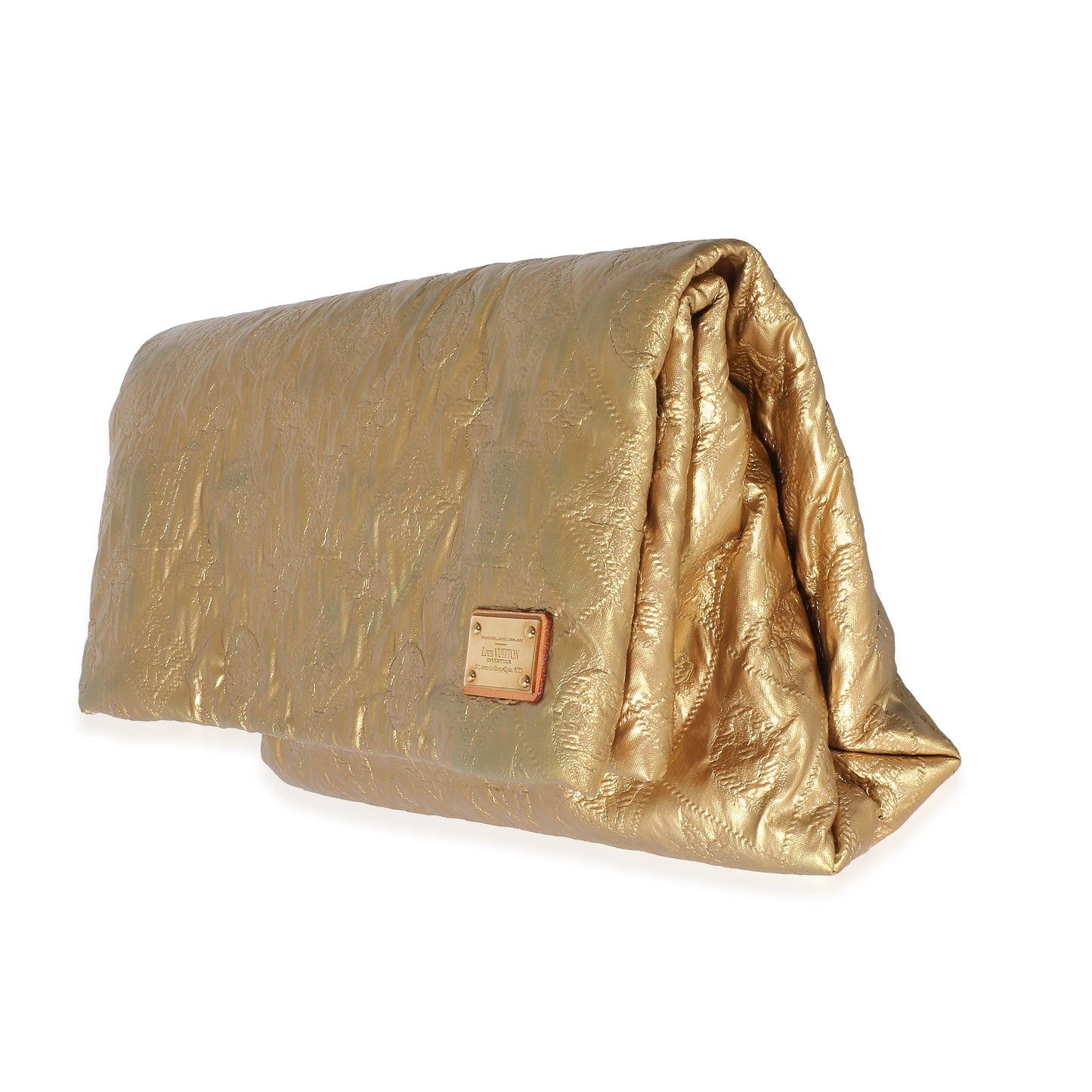 Louis Vuitton Gold Jacquard Quilted Monogram Limelight PM Clutch