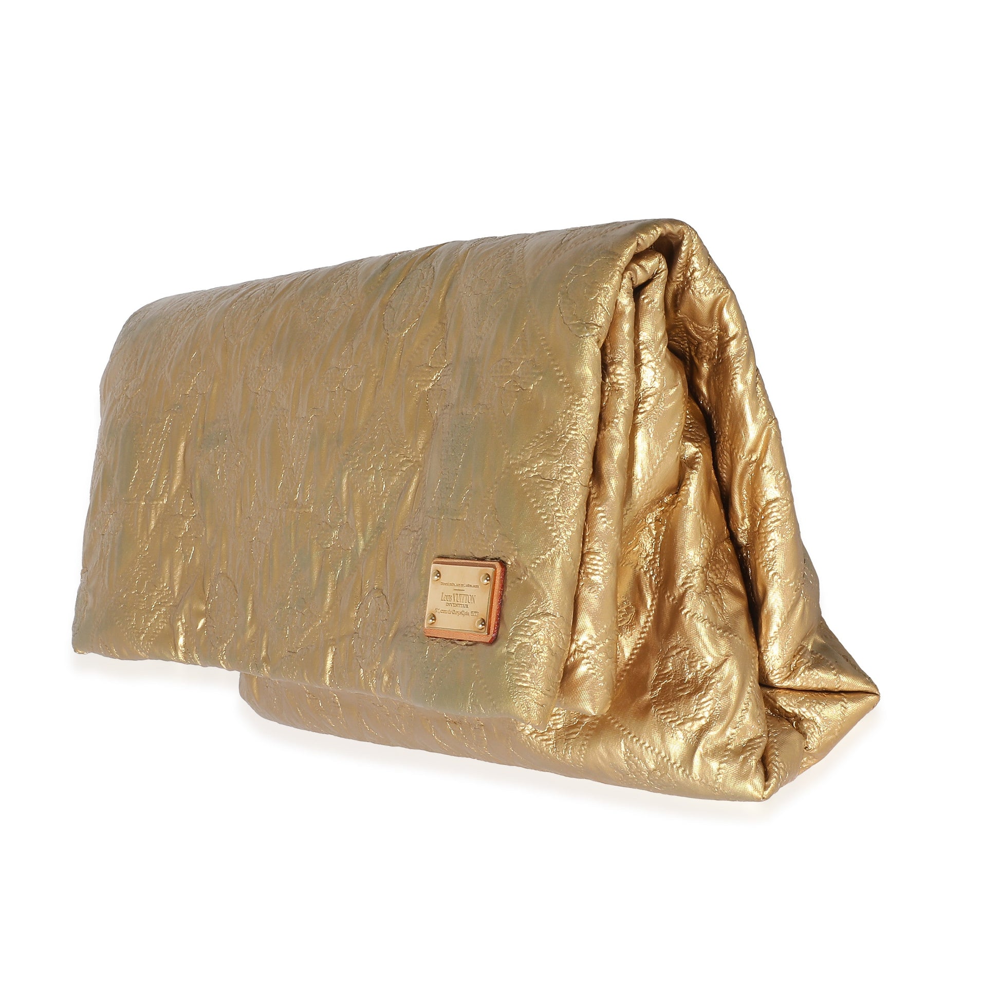 Louis Vuitton Gold Jacquard Quilted Monogram Limelight PM Clutch