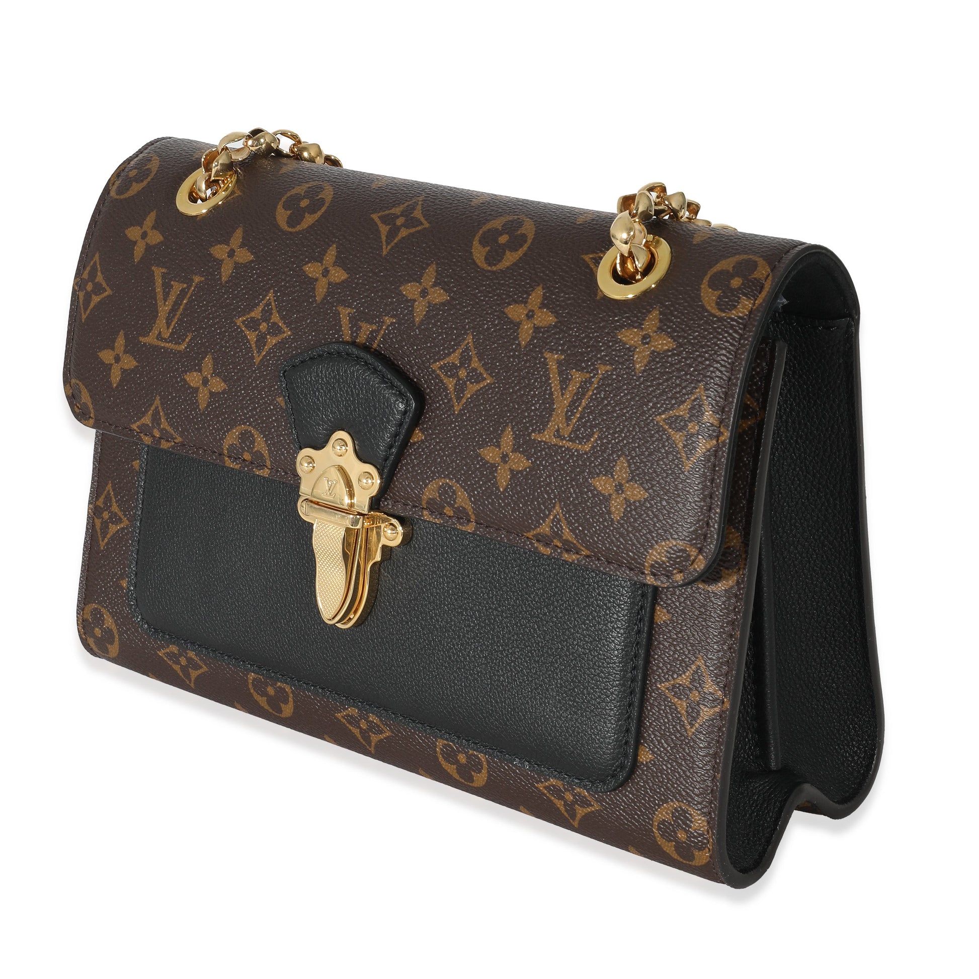 Louis Vuitton Black Taurillon Monogram Canvas Victoire Chain Bag
