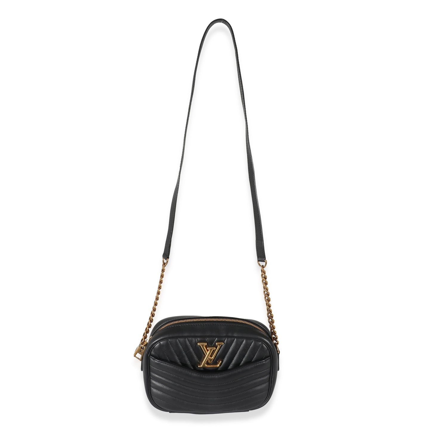  Louis Vuitton Black Calfskin New Wave Camera Bag