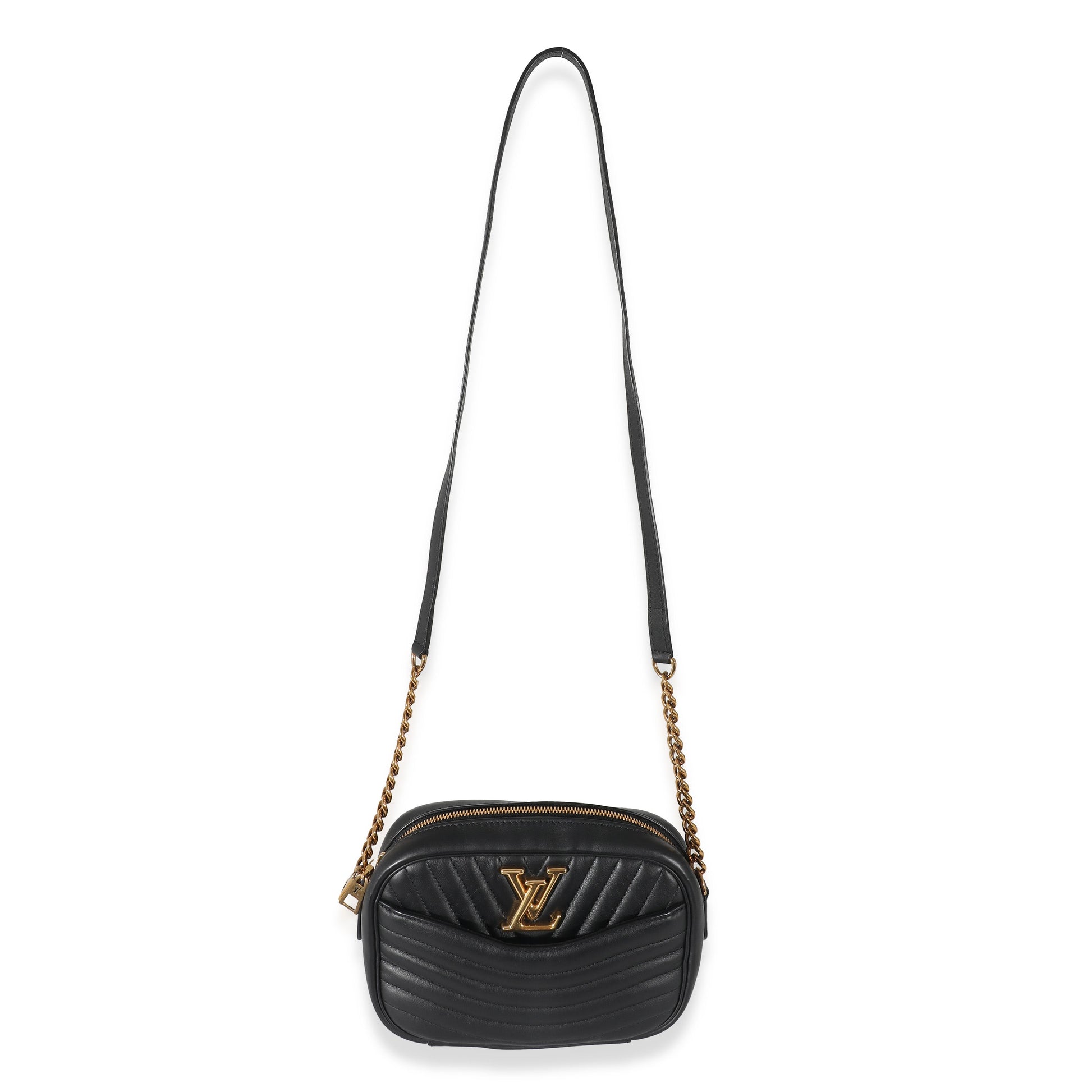  Louis Vuitton Black Calfskin New Wave Camera Bag