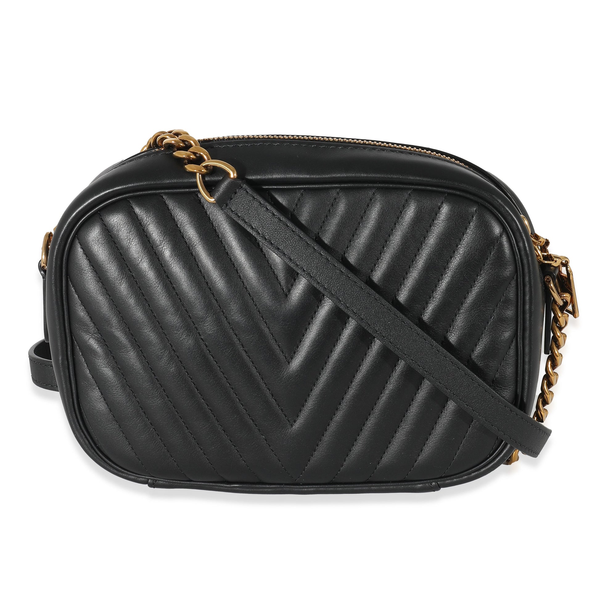 Louis Vuitton Black Calfskin New Wave Camera Bag