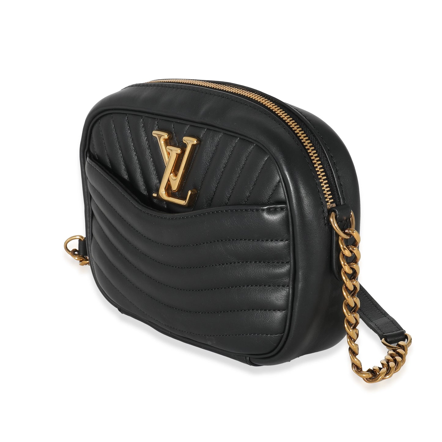  Louis Vuitton Black Calfskin New Wave Camera Bag