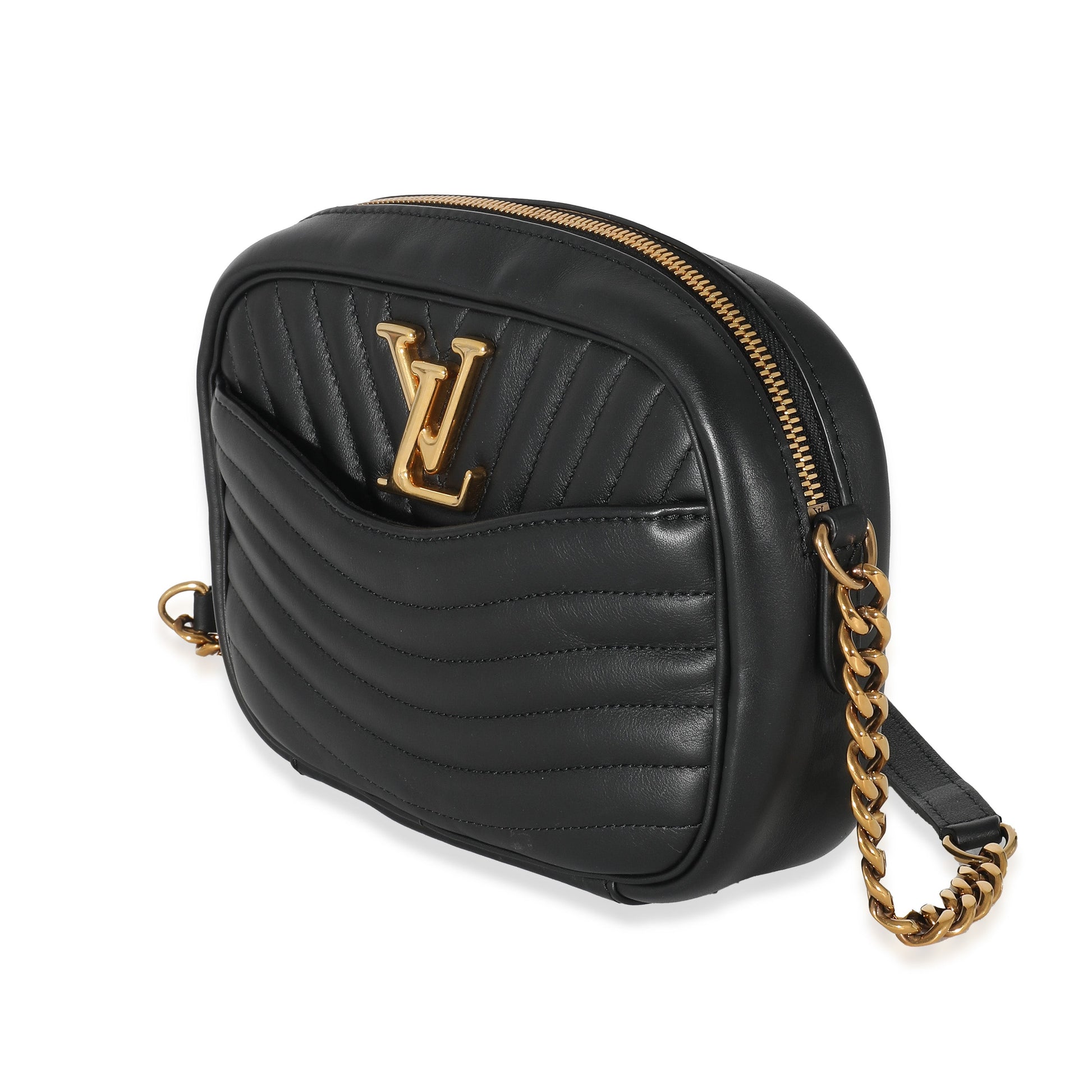 Louis Vuitton Black Calfskin New Wave Camera Bag