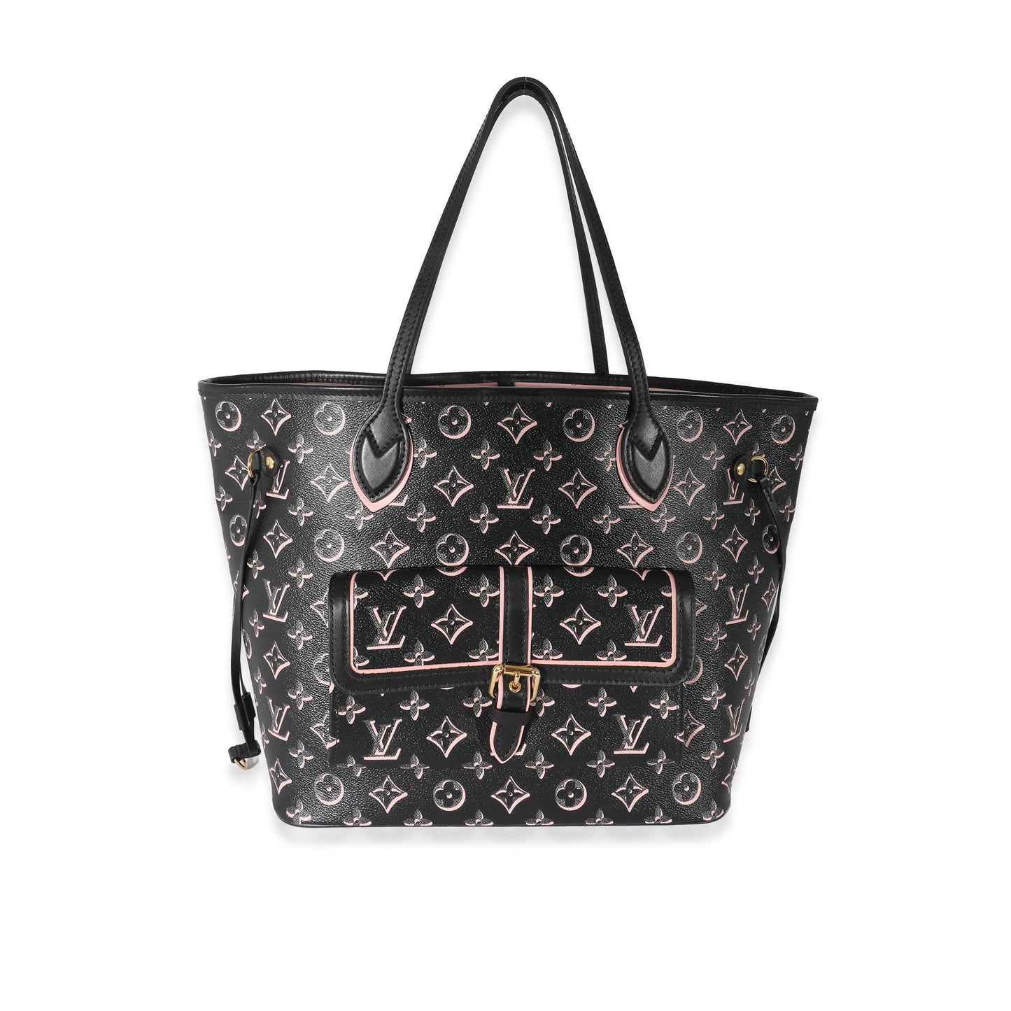 Louis Vuitton Black Pink Monogram Canvas Fall For You Neverfull MM