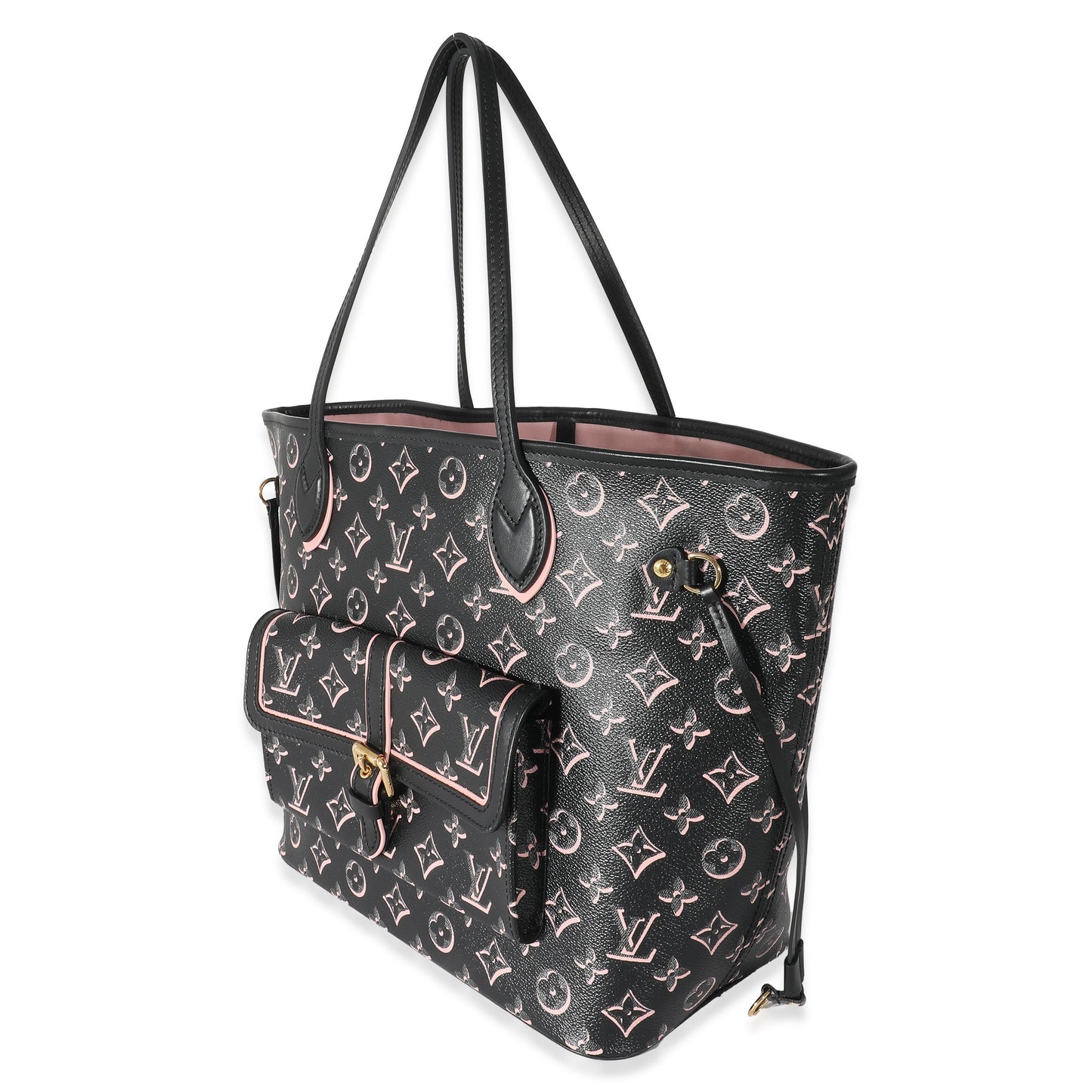 Louis Vuitton Black Pink Monogram Canvas Fall For You Neverfull MM